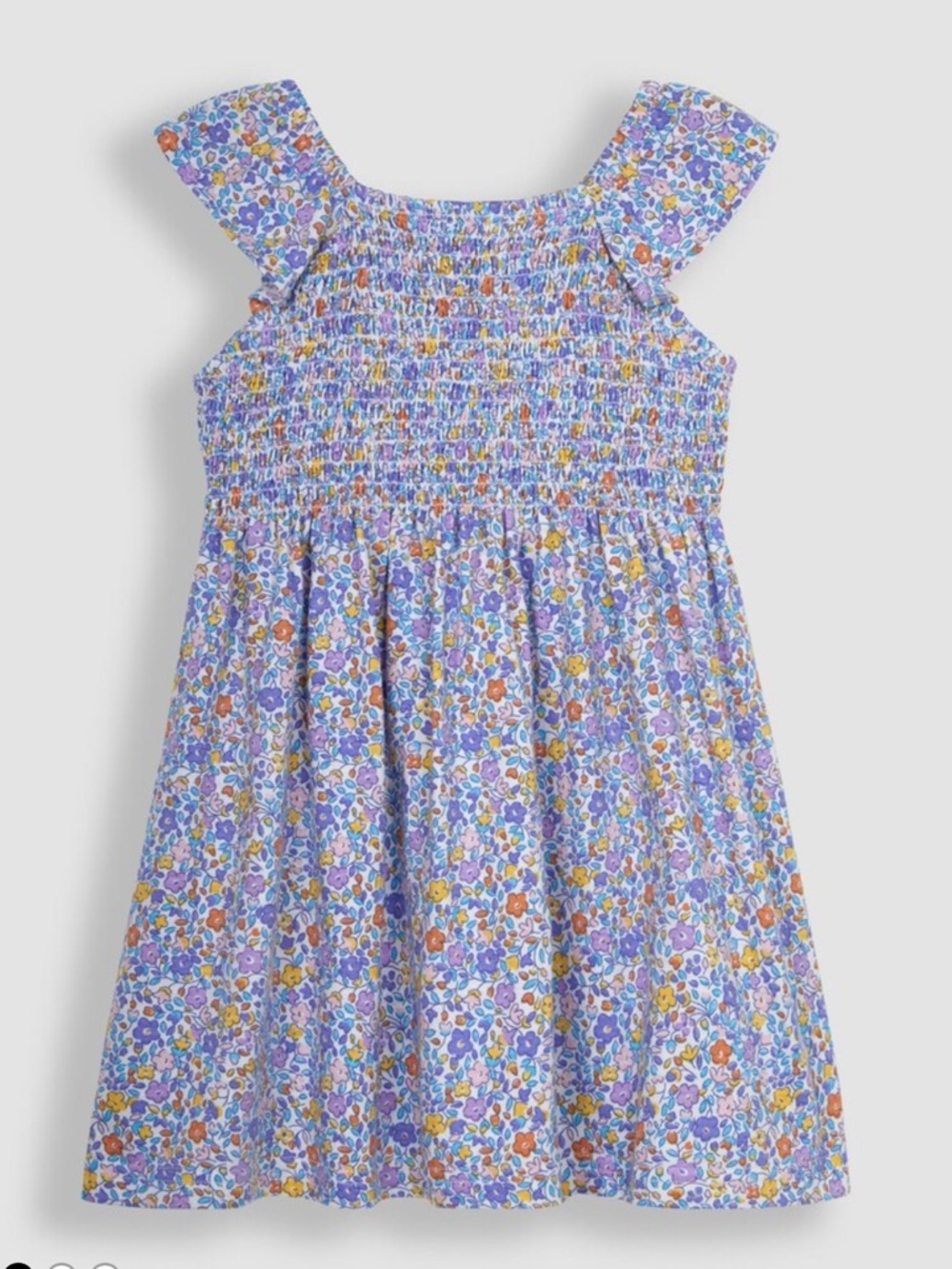 JoJo Maman Bébé Lilac Ditsy Floral Ruffle Smocked Jersey Dress 3/4T like new